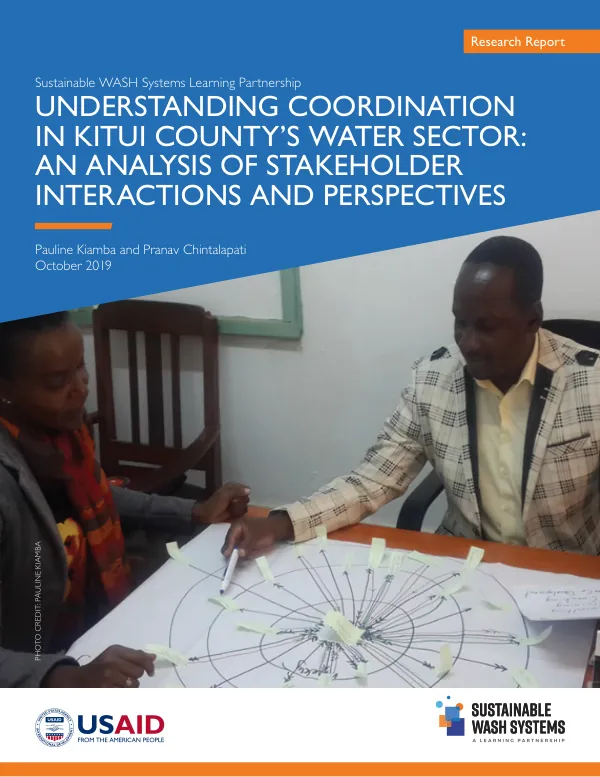 Understanding coordination in Kitui county"s water sector : an analysis of stakeholder interactions and perspectives