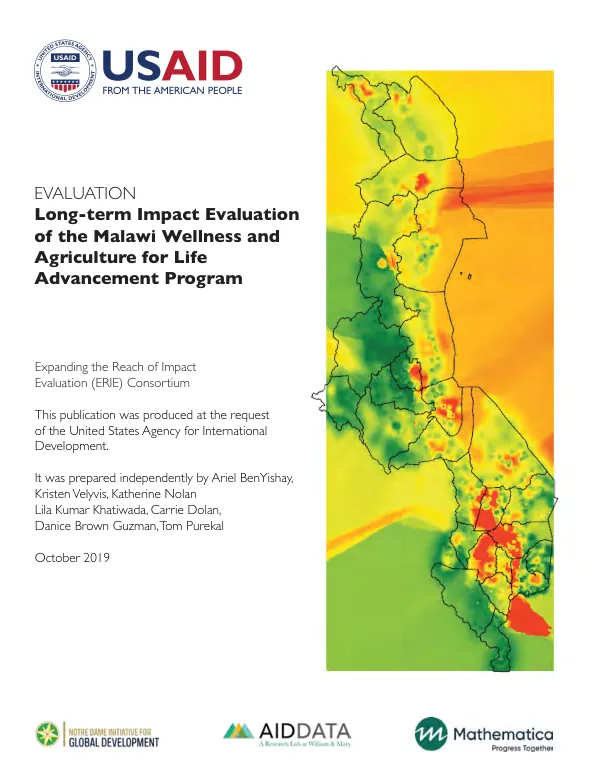 Evaluation : long-term impact evaluation of the Malawi wellness and agriculture for life advancement program