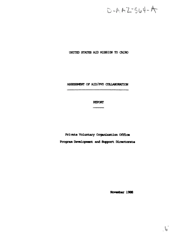 Assessment of AID/PVO collaboration report