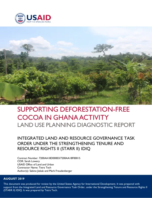 Supporting deforestation-free cocoa in Ghana activity : land use planning diagnostic report