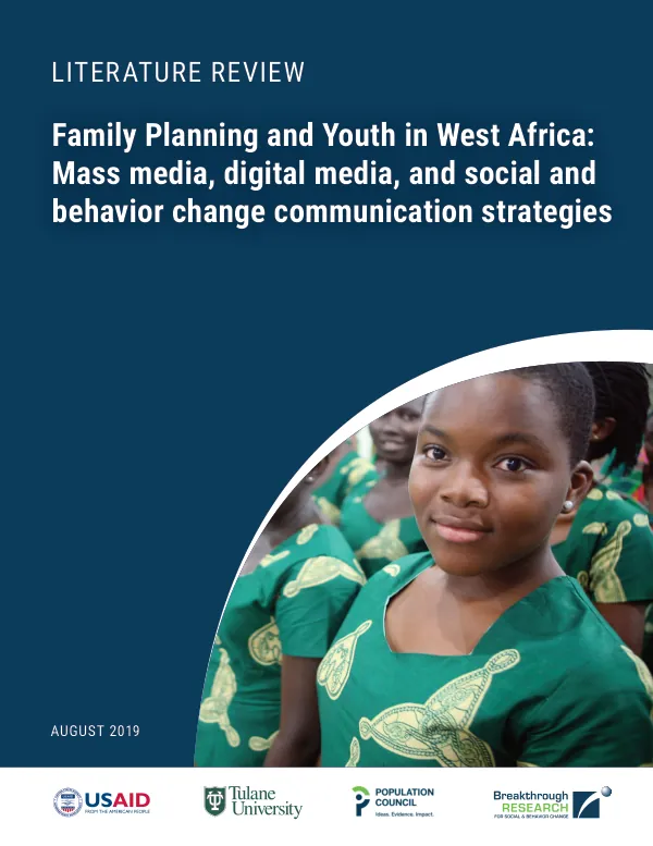 Family planning and youth in West Africa : mass media, digital media, and social and behavior change communication strategies