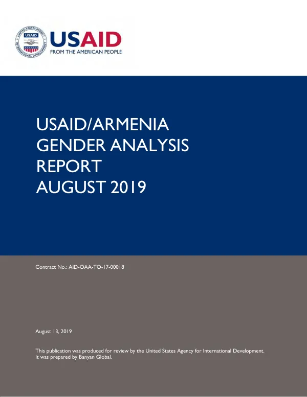 USAID/Armenia gender analysis report
