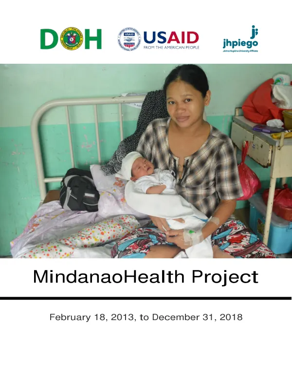 MindanaoHealth project : final report, February 18, 2013, to December 31, 2018