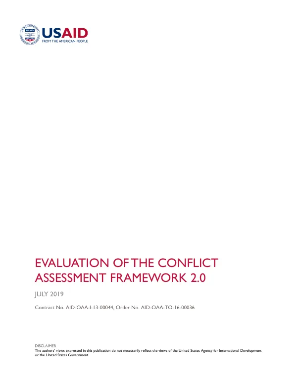 Evaluation of the conflict assessment framework 2.0