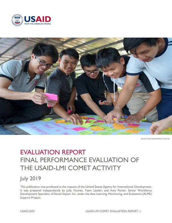Evaluation report : final performance evaluation of the USAID-LMI COMET activity