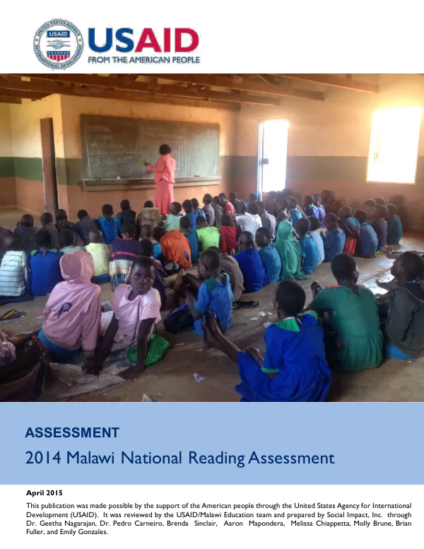 2014 Malawi national reading assessment