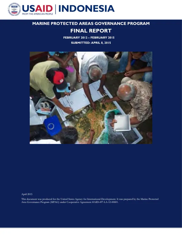Marine protected areas governance program : final report, February 2012-February 2015