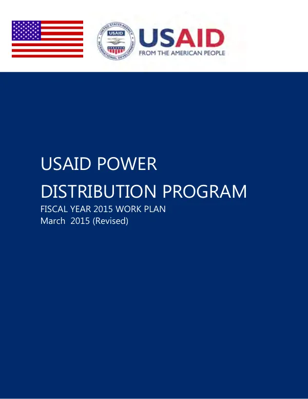 USAID power distribution program : fiscal year 2015 work plan : March 2015 (revised)