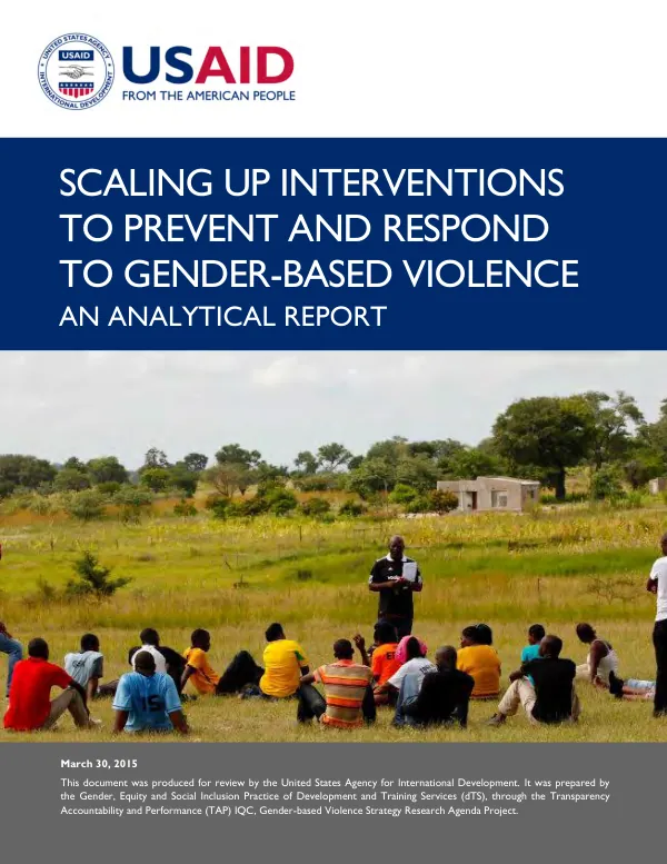 Scaling up interventions to prevent and respond to gender-based violence : an analytical report
