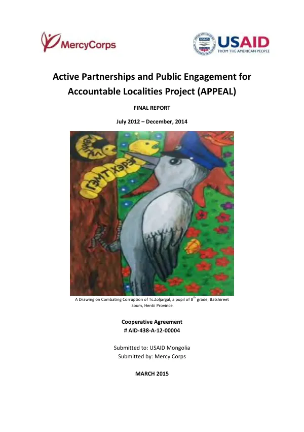 Active partnerships and public engagement for accountable localities project (APPEAL) : final report : July 2012-December 2014