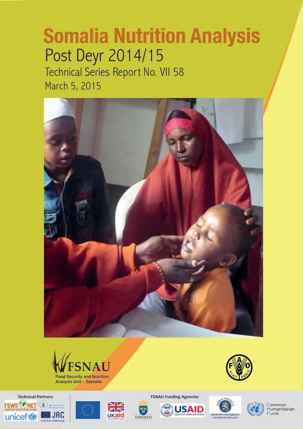 Somalia nutrition analysis, post deyr 2014/15
