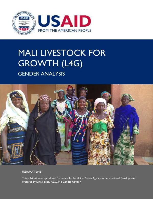 Mali livestock for growth (L4G) : gender analysis
