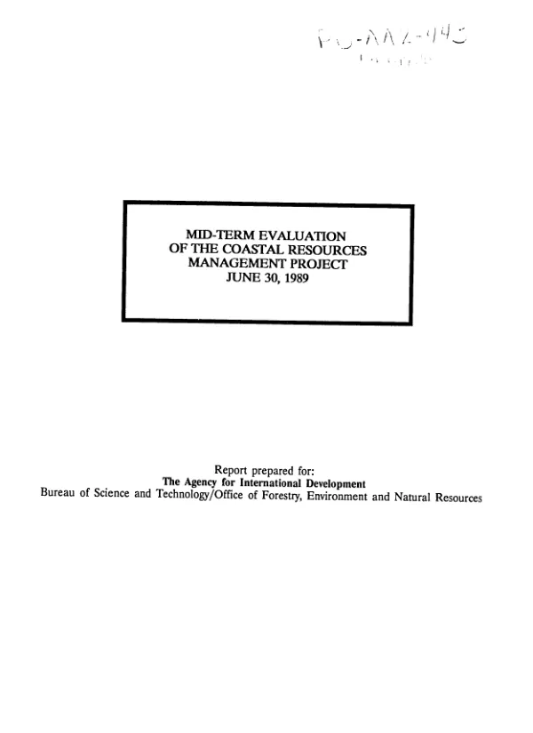 Mid-term evaluation of the coastal resources management project
