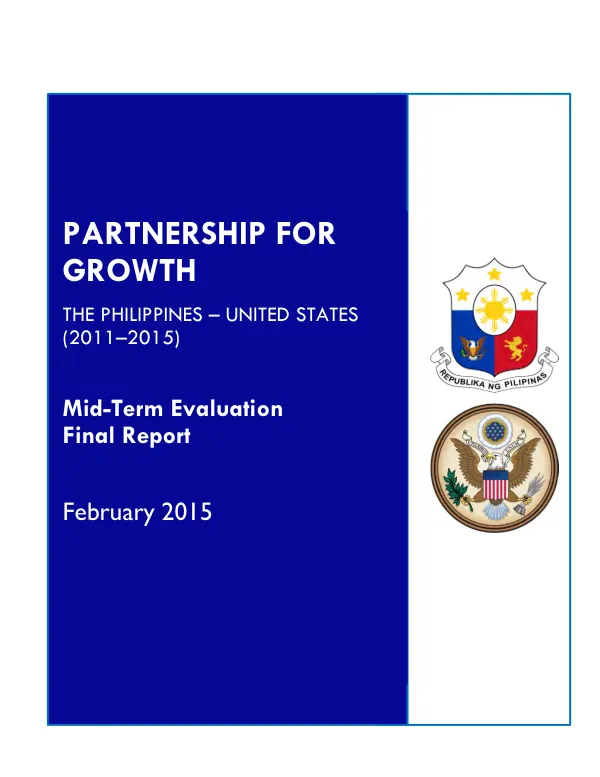 Final report for partnership for growth mid-term evaluation : Philippines