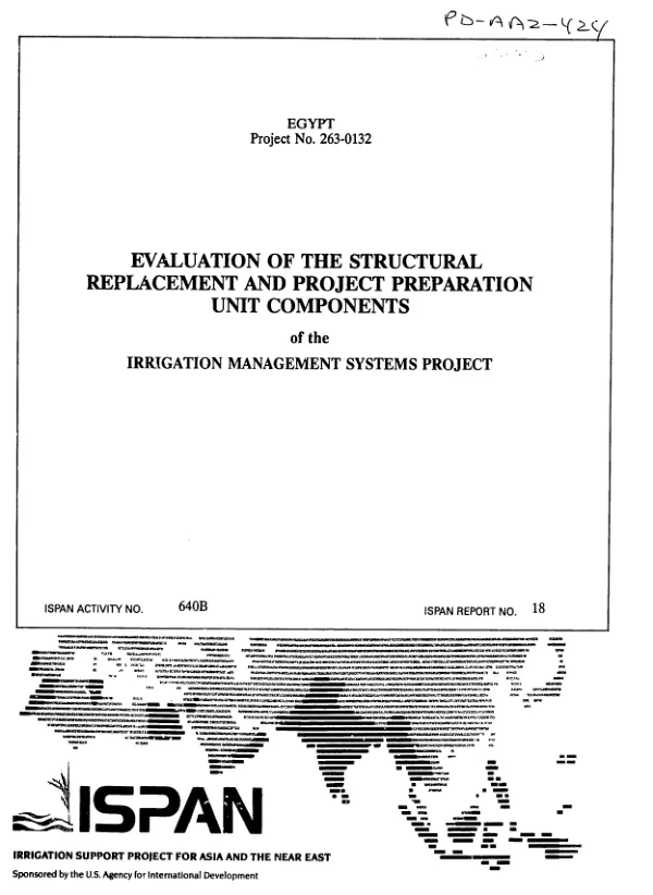 Evaluation of the structural replacement and project preparation unit components of the irrigation management systems project