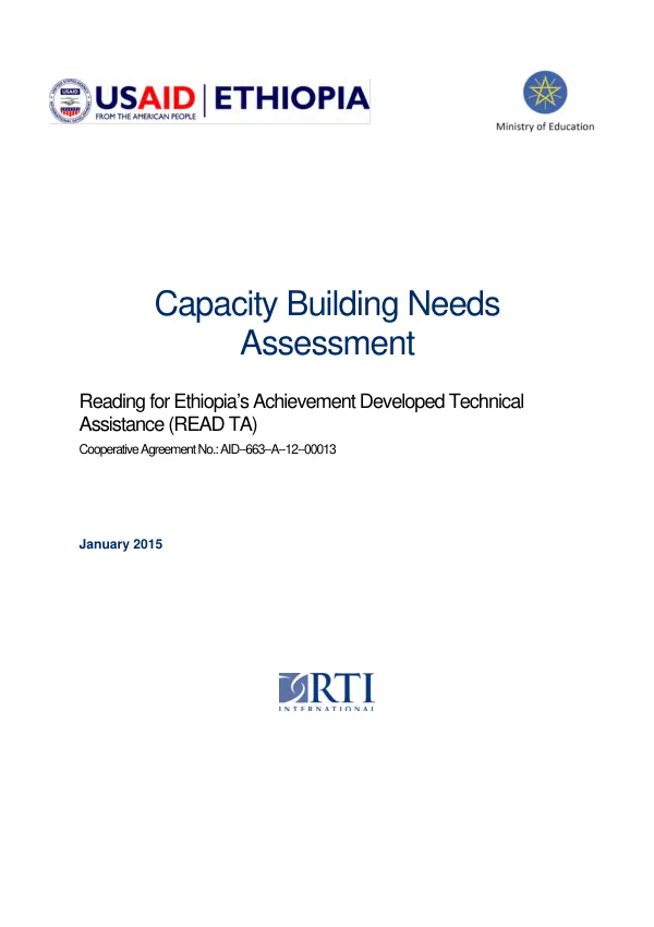 Capacity building needs assessment