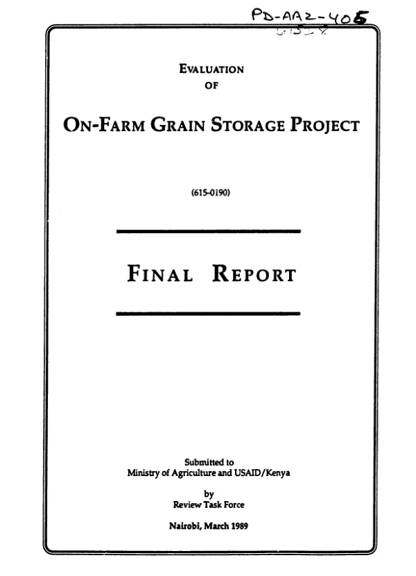 Evaluation of on-farm grain storage project (615-0190) : final report