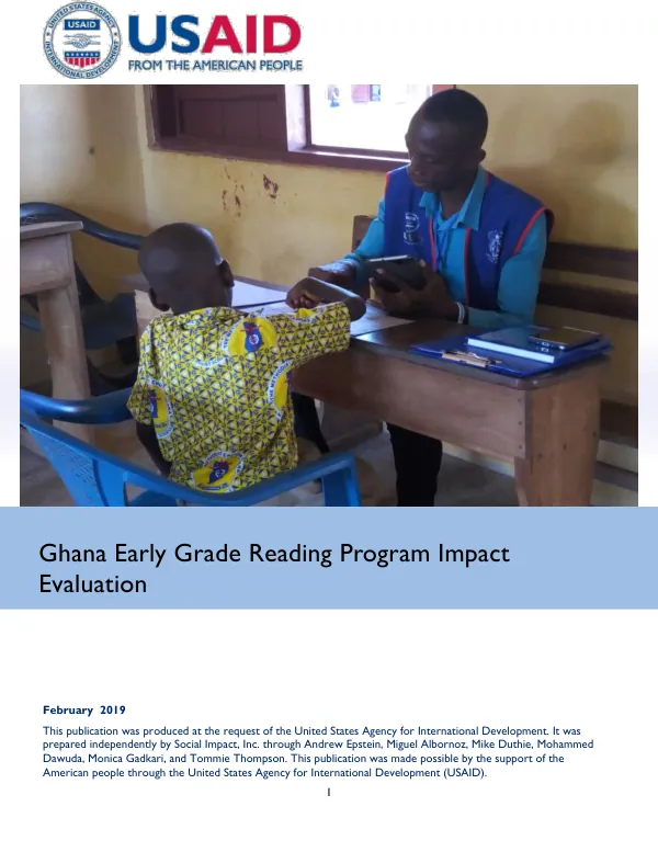 Ghana Early Grade Reading Program ImpactEvaluation - 2018 MIDLINE REPORT
