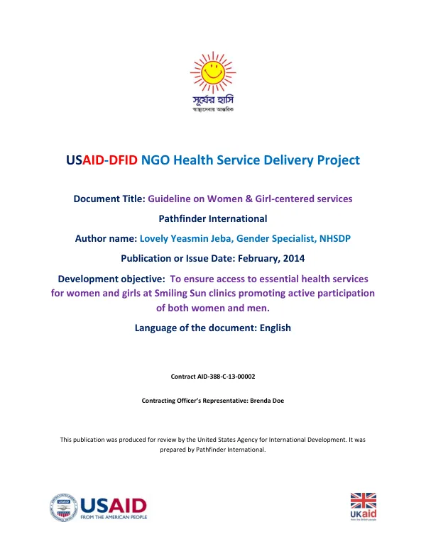 Guideline on Women and Girl-centered Services