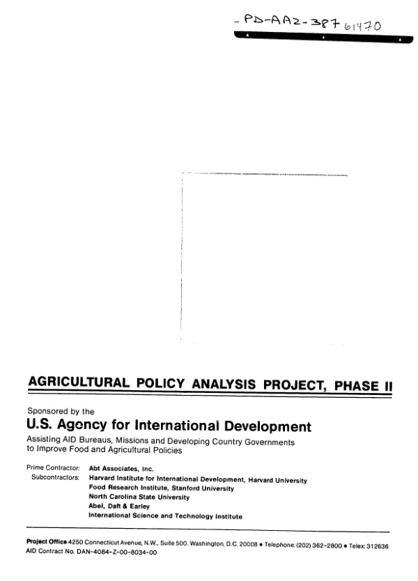 Ecuador : evaluation of the agricultural sector reorientation project (518-0051)