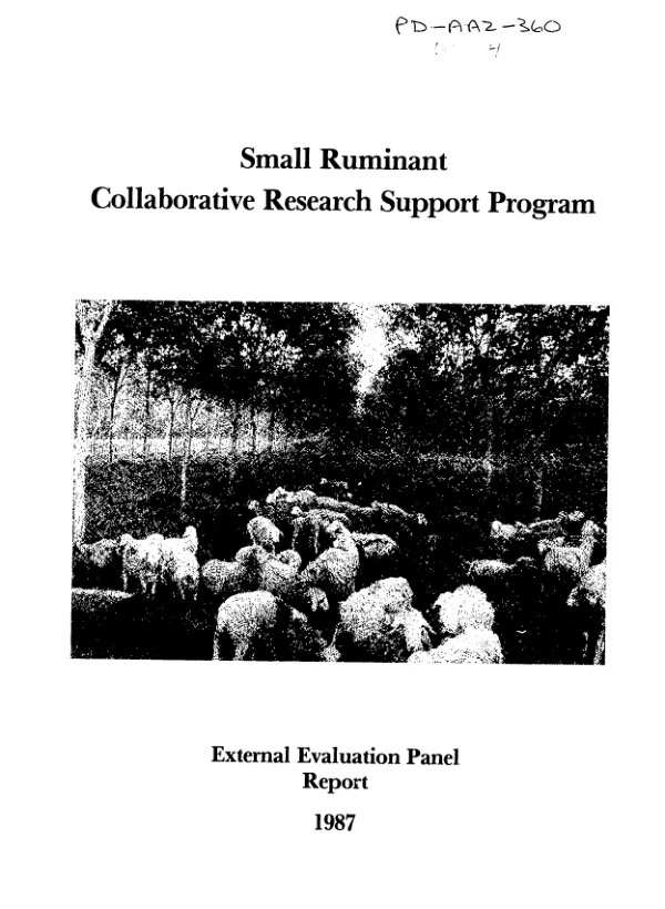 Ninth report of the external evaluation panel : small ruminant collaborative research support program