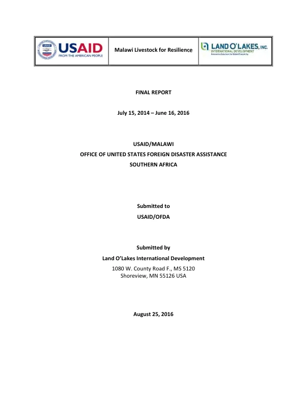 Tanzania SERA: Enabling Policy Environment for Agricultural Sector Growth, Year 4 Work Plan, October 1, 2014 – September 30, 2015