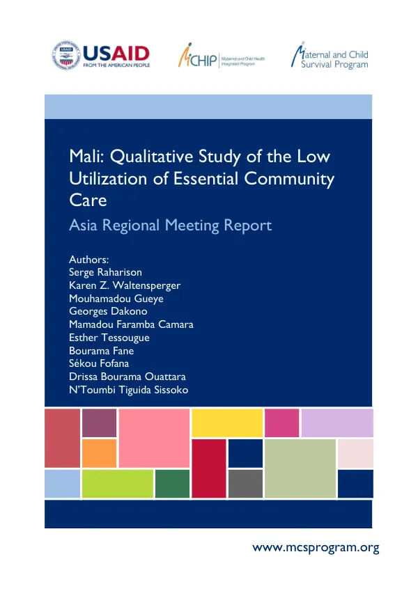 Mali: Qualitative Study of the Low Utilization of Essential Community Care