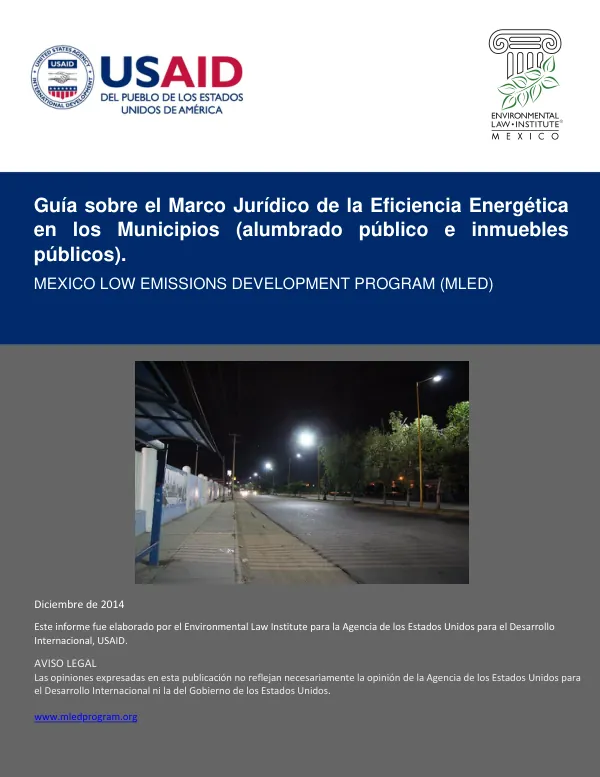 Guía sobre el Marco Jurídico de la Eficiencia Energética en los Municipios (alumbrado público e inmuebles públicos)