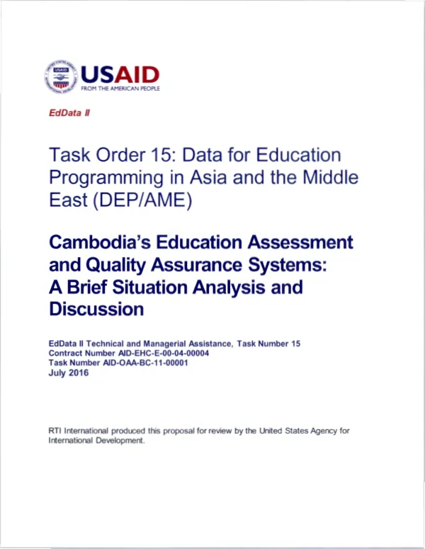 USAID CHC Year 1 Annual Report 2013-14