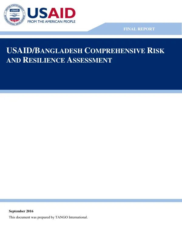 USAID/Bangladesh comprehensive risk and resilience assessment