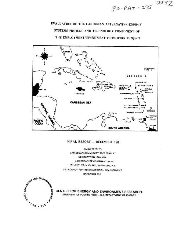 Evaluation of the Caribbean alternative energy systems project and technology component of the employment/investment promotion project : final report