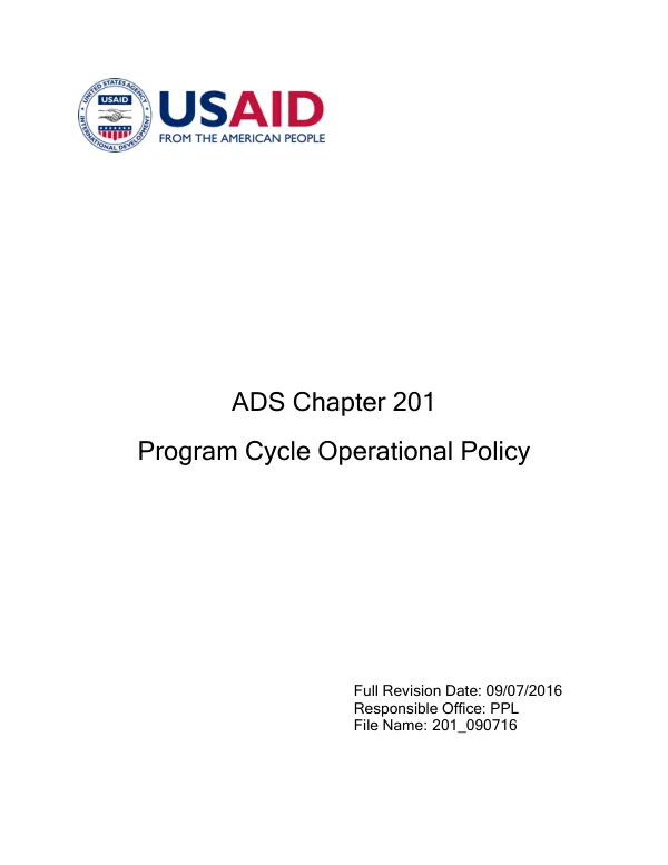 ADS chapter 201 : program cycle operational policy