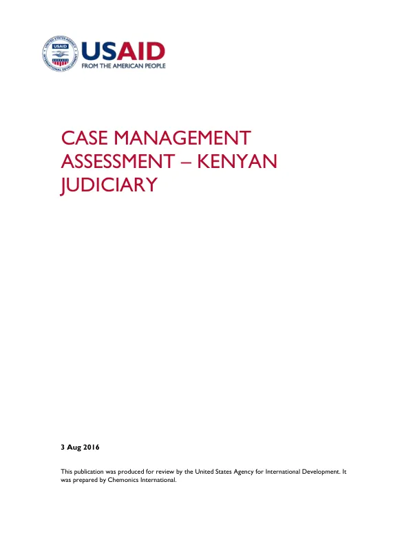 Case management assessment : Kenyan judiciary