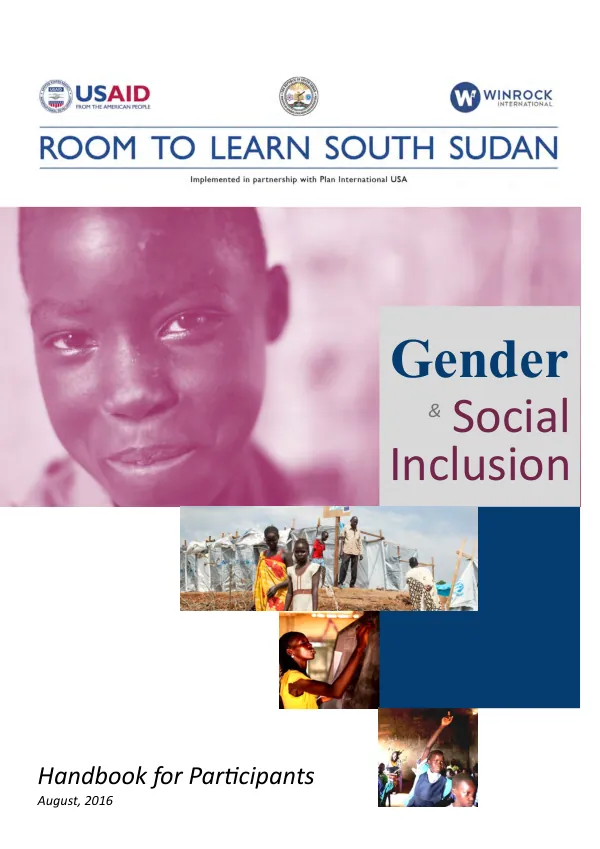 Gender & social Inclusion : handbook for participants