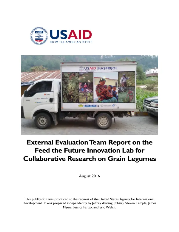External evaluation team report on the Feed the Future innovation lab for collaborative research on grain legumes