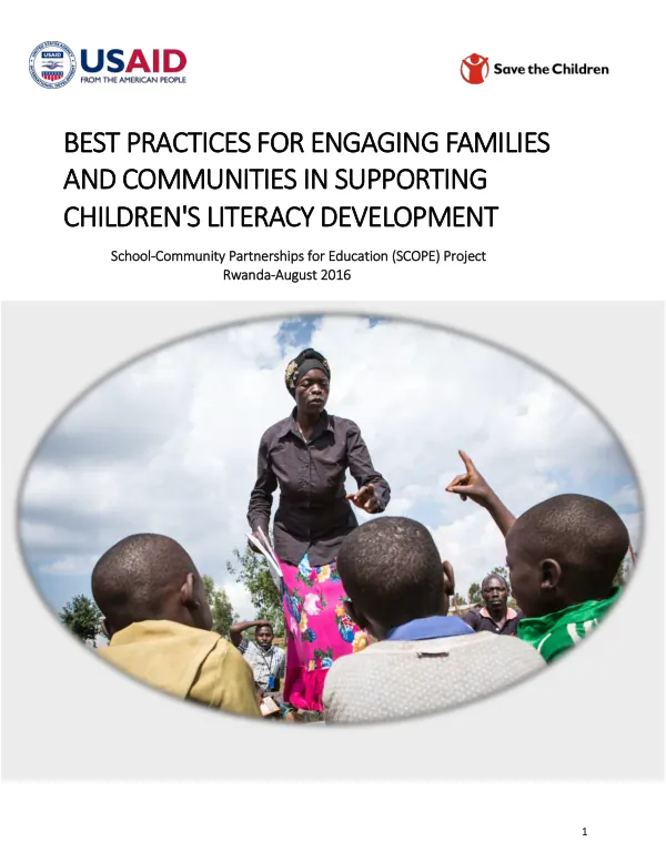 Best practices for engaging families and communities in supporting children"s literacy development