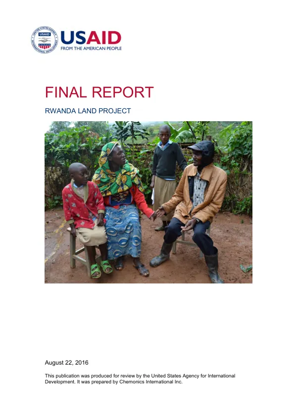 Final report : Rwanda LAND project : contract no. AID-696-C-12-00002