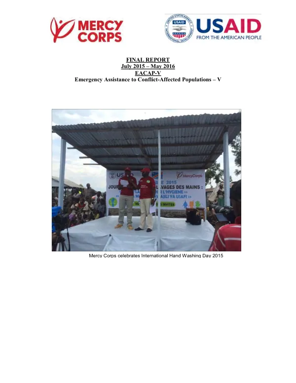 Emergency assistance for conflict-affected populations V (EACAP-V) : final report, July 2015-May 2016