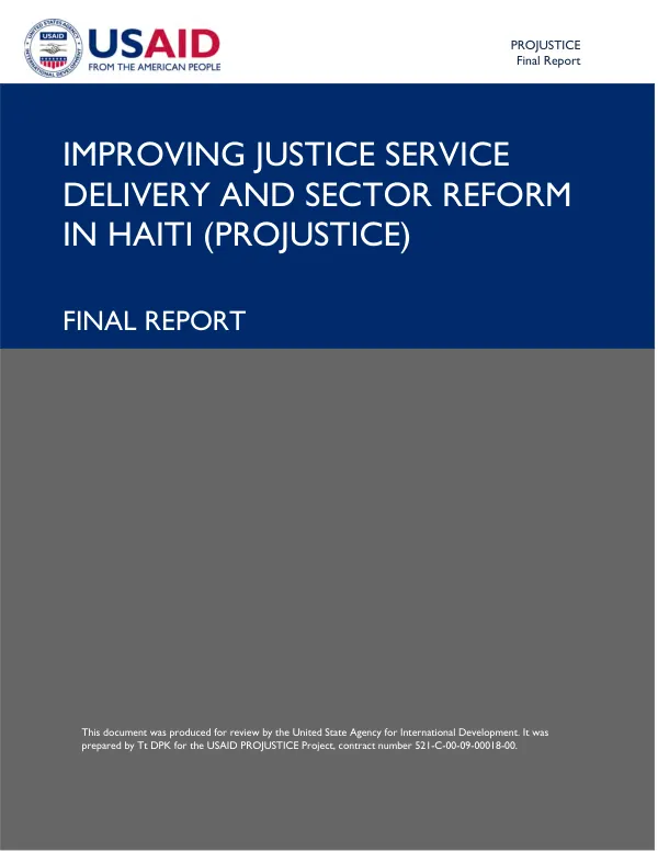 USAID PROJUSTICE project : final report, July 2009-July 2016
