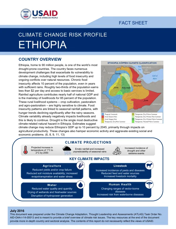 Climate change risk profile : Ethiopia
