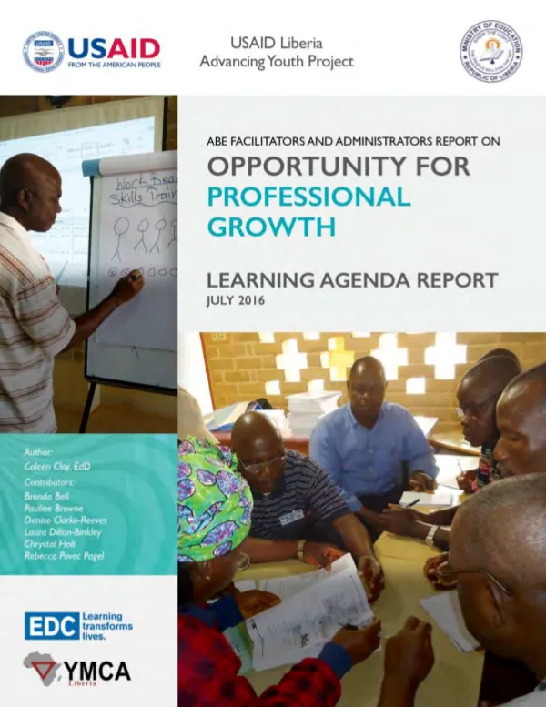 ABE facilitators and administrators report on opportunity for professional growth : learning agenda report