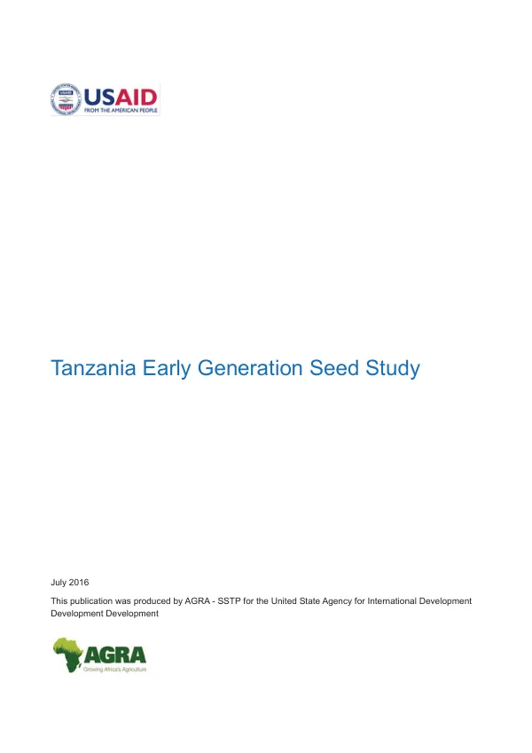 Tanzania early generation seed study