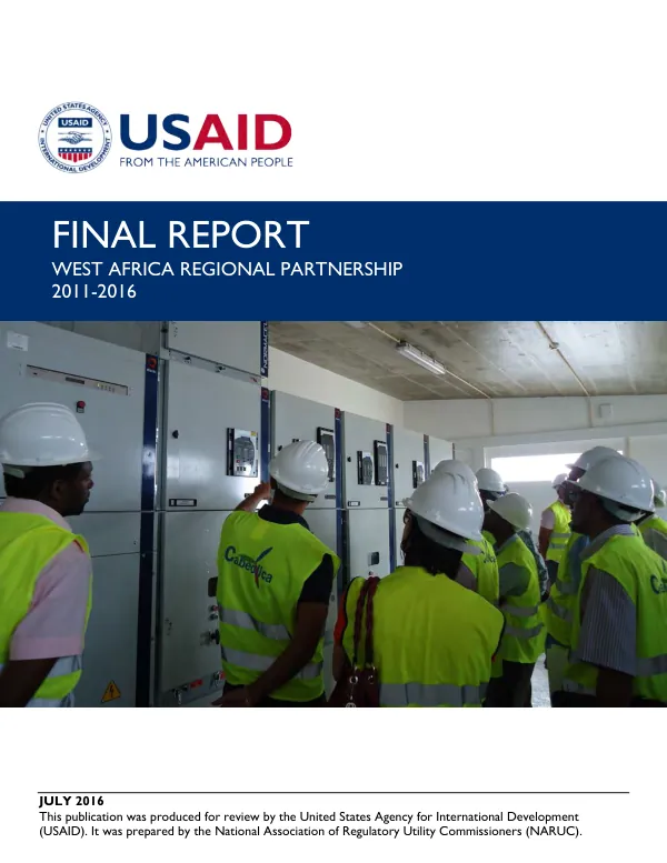 Final report : West Africa regional partnership 2011-2016