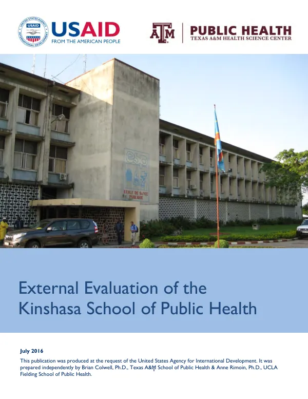 External evaluation of the School of Public Health in Kinshasa, the Democratic Republic of the Congo