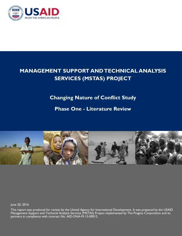 Changing nature of conflict study : phase one literature review