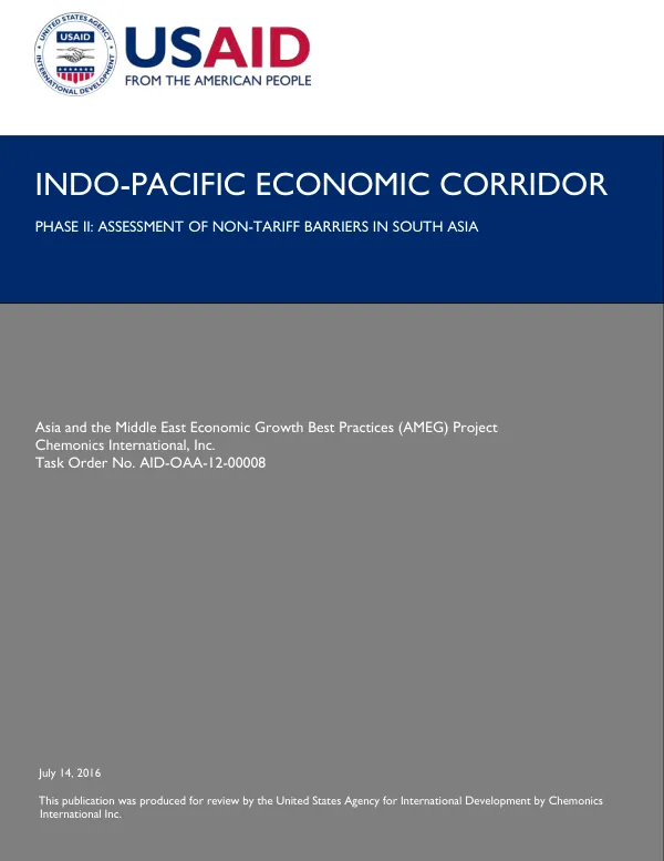 Indo-Pacific economic corridor phase II : assessment of non-tariff barriers in South Asia