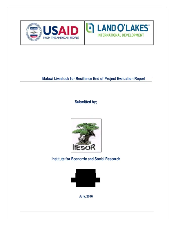 Malawi livestock for resilience end of project evaluation report