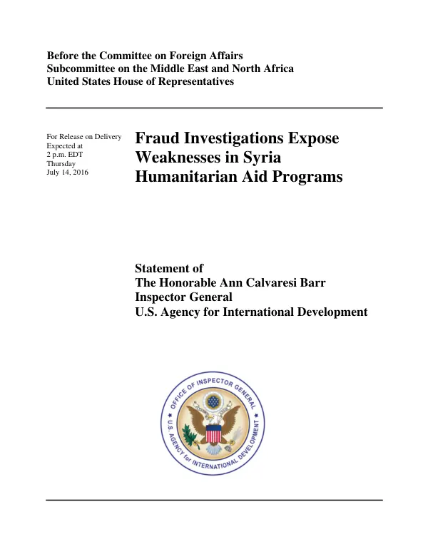 Fraud investigations expose weaknesses in Syria humanitarian aid programs