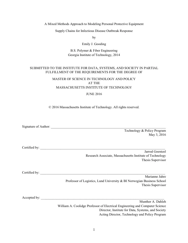 A mixed methods approach to modeling personal protective equipment supply chains for infectious disease outbreak response
