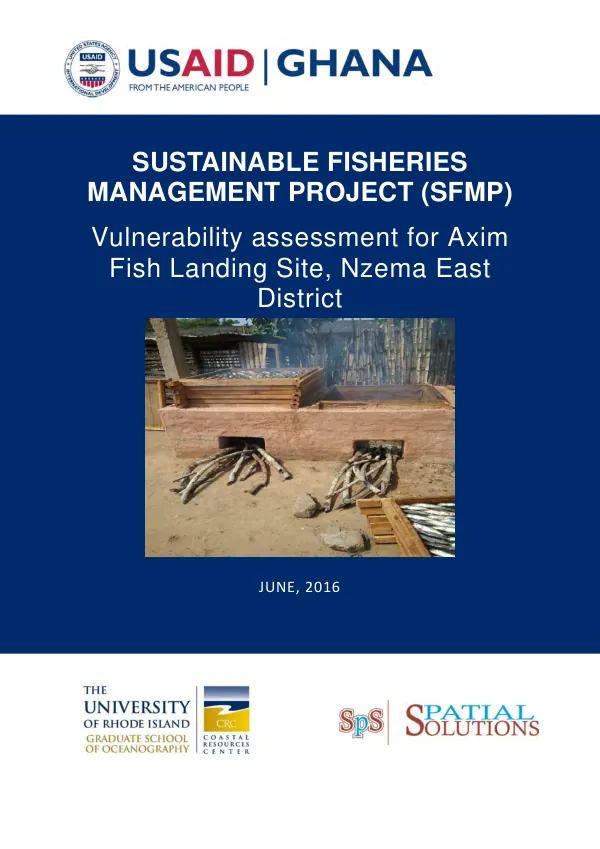 Sustainable fisheries management project (SFMP) : vulnerability assessment for Axim fish landing site, Nzema East District